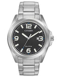 Citizen Black Face Eco-Drive Silver-Toned Watch