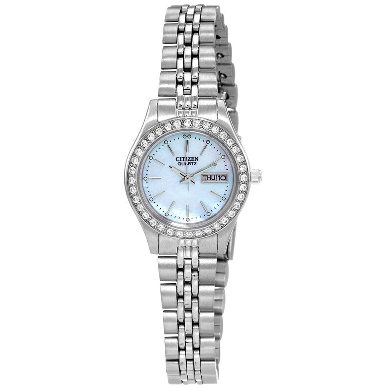Citizen Blue Dial Silver CZ Bezel Watch