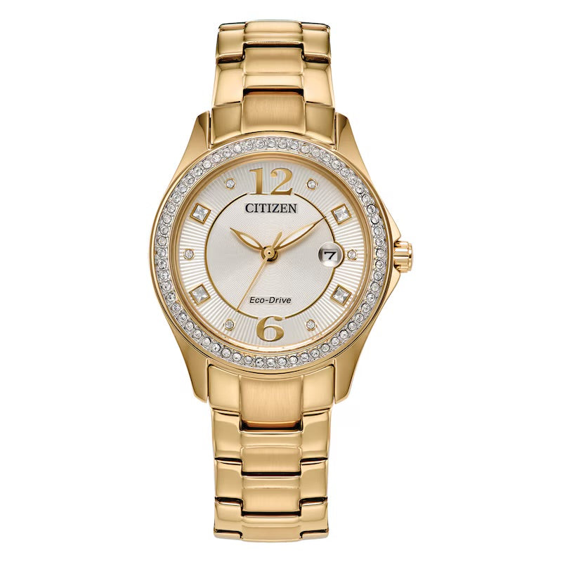 Citizen Gold-Plated CZ Bezel Watch