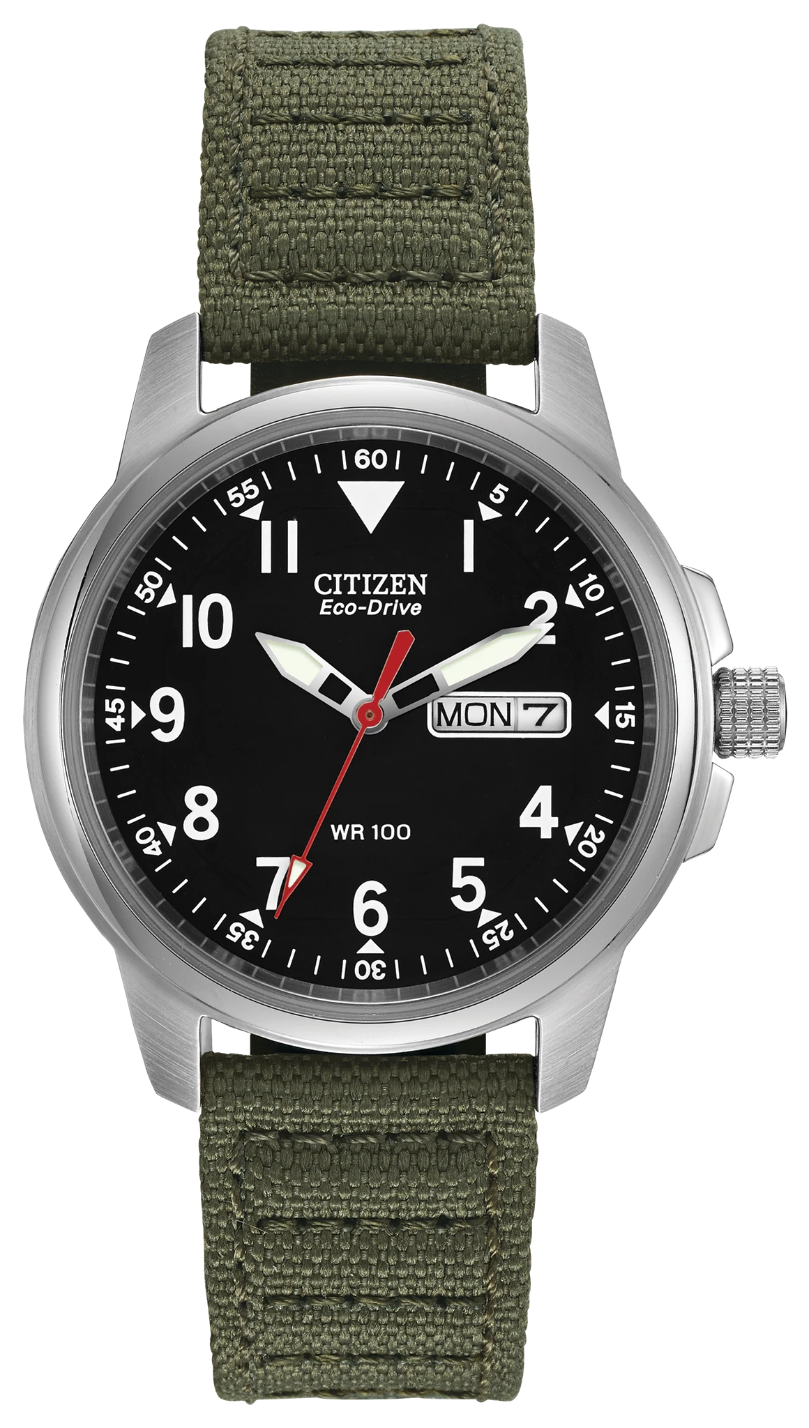 Citizen Black Face with Green Band Watch