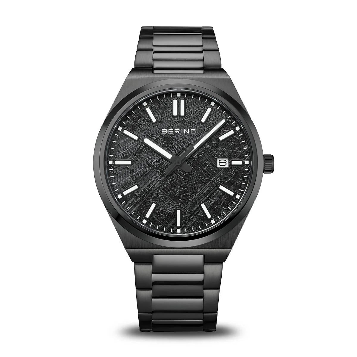 Bering Brush Black Date Watch